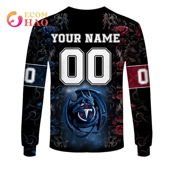 Personalized NFL Rose Dragon Tennessee Titans 3D Hoodie