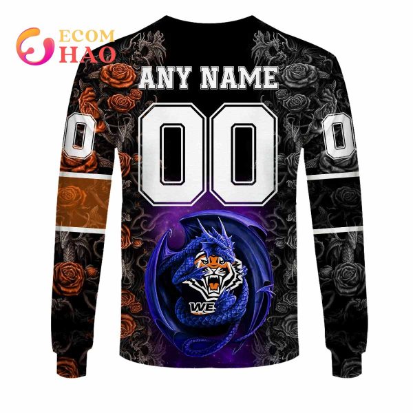Personalized NRL Wests Tigers Rose Dragon 3D Hoodie
