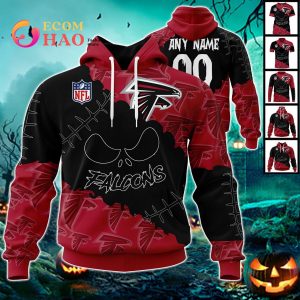 NFL Atlanta Falcons Custom Your Name & Number Halloween Style 3D Hoodie