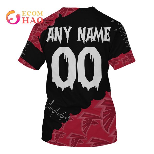 NFL Atlanta Falcons Custom Your Name & Number Halloween Style 3D Hoodie