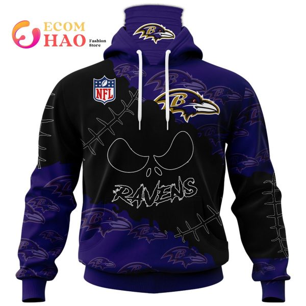 NFL Baltimore Ravens Custom Your Name & Number Halloween Style 3D Hoodie