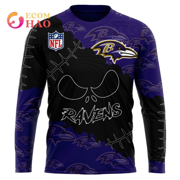 NFL Baltimore Ravens Custom Your Name & Number Halloween Style 3D Hoodie