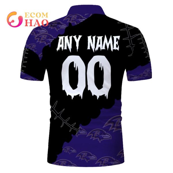 NFL Baltimore Ravens Custom Your Name & Number Halloween Style 3D Hoodie