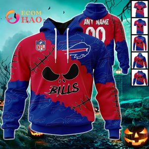 NFL Buffalo Bills Custom Your Name & Number Halloween Style 3D Hoodie