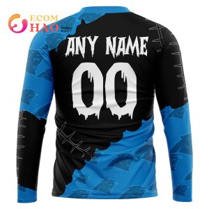 NFL Carolina Panthers Custom Your Name & Number Halloween Style 3D Hoodie