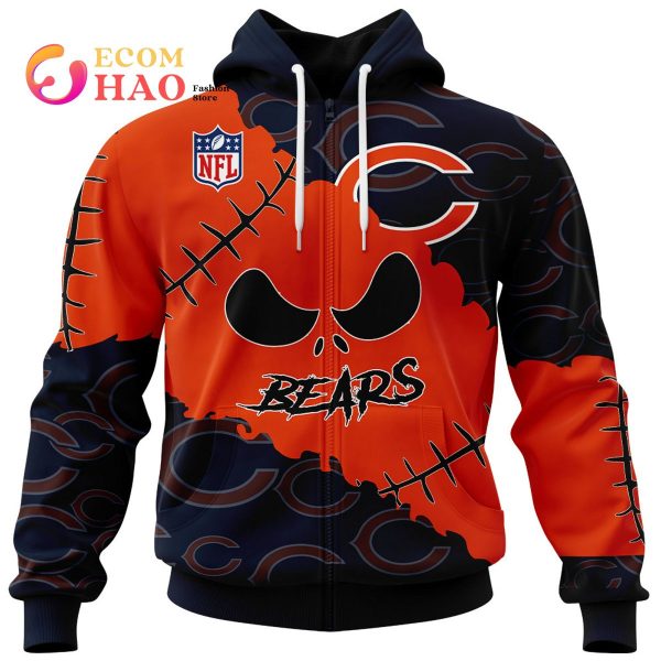 NFL Chicago Bears Custom Your Name & Number Halloween Style 3D Hoodie