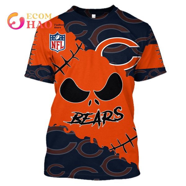 NFL Chicago Bears Custom Your Name & Number Halloween Style 3D Hoodie