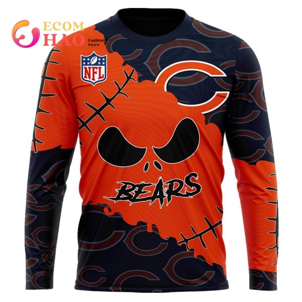 NFL Chicago Bears Custom Your Name & Number Halloween Style 3D Hoodie