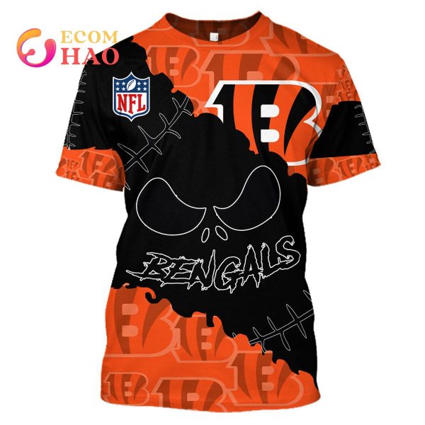 NFL Cincinnati Bengals Custom Your Name & Number Halloween Style 3D Hoodie
