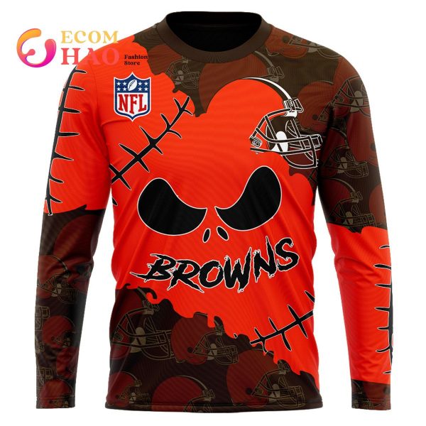 NFL Cleveland Browns Custom Your Name & Number Halloween Style 3D Hoodie -  Ecomhao Store