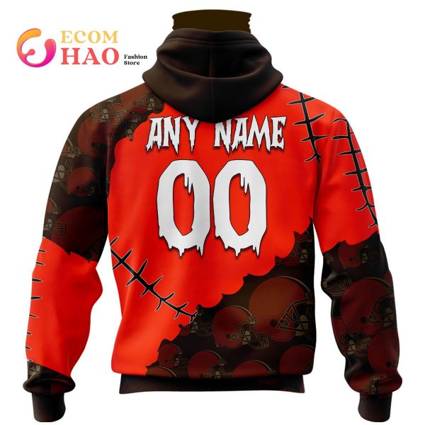 NFL Cleveland Browns Custom Your Name & Number Halloween Style 3D Hoodie -  Ecomhao Store