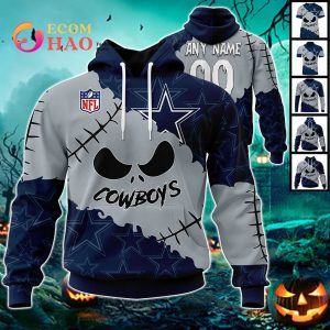 NFL Dallas Cowboys Custom Your Name & Number Halloween Style 3D Hoodie