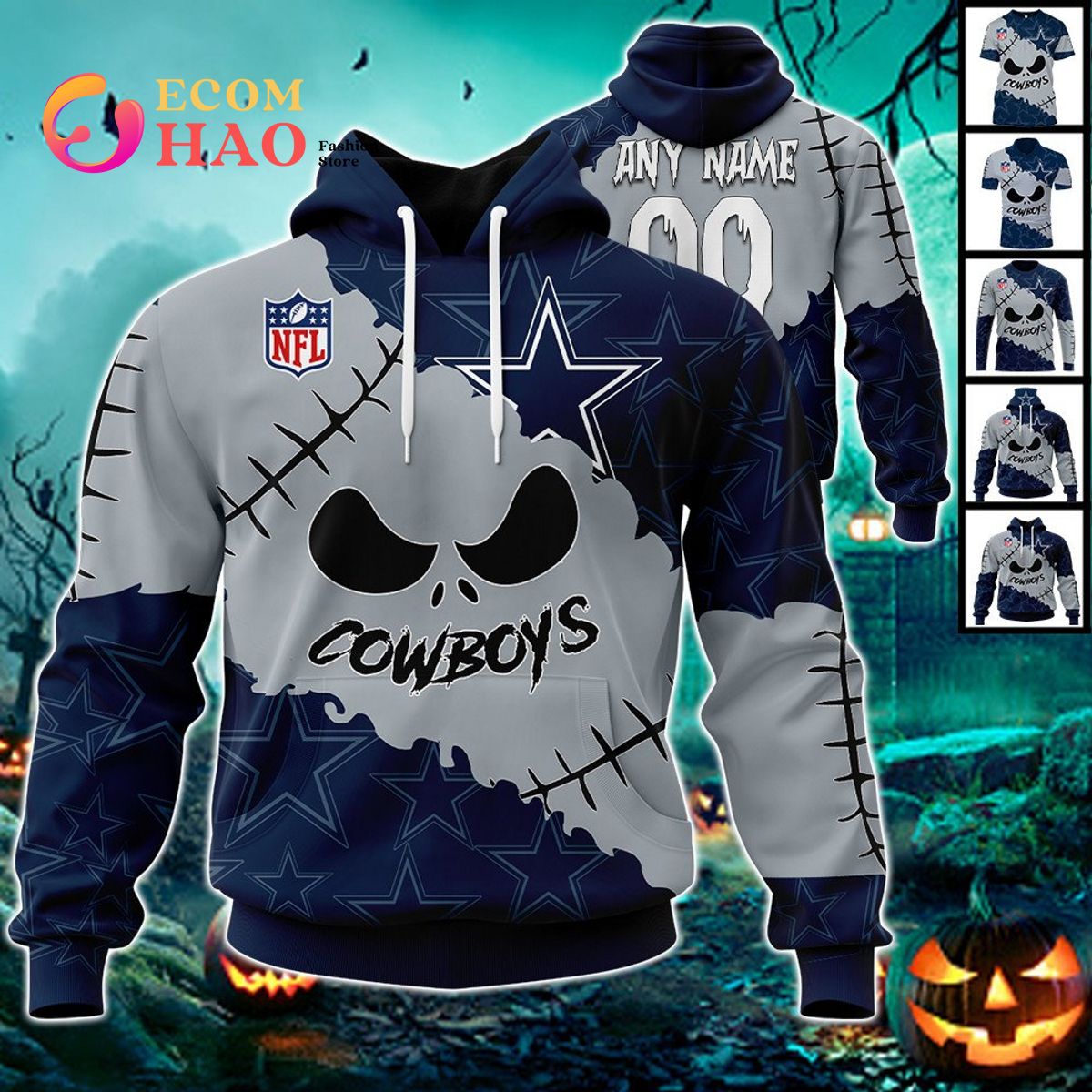 18% OFF Dallas Cowboys Hoodies 3D Halloween Horror Night Sweatshirt  Pullover – 4 Fan Shop