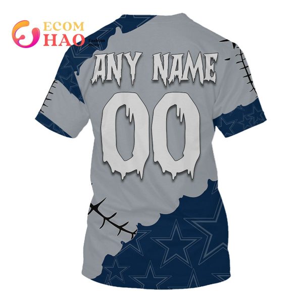 NFL Dallas Cowboys Custom Your Name & Number Halloween Style 3D Hoodie