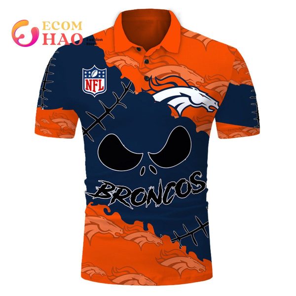 NFL Denver Broncos Custom Your Name & Number Halloween Style 3D Hoodie