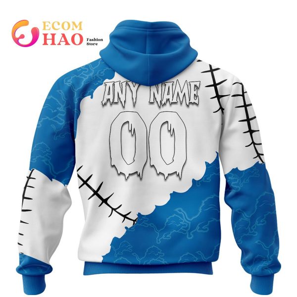 NFL Detroit Lions Custom Your Name & Number Halloween Style 3D Hoodie