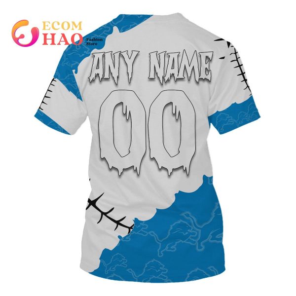 NFL Detroit Lions Custom Your Name & Number Halloween Style 3D Hoodie