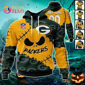 NFL Green Bay Packers Custom Your Name & Number Halloween Style 3D Hoodie