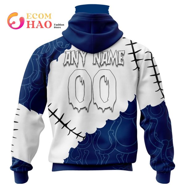 NFL Indianapolis Colts Custom Your Name & Number Halloween Style 3D Hoodie