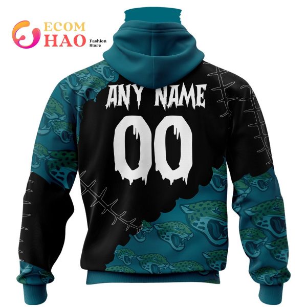NFL Jacksonville Jaguars Custom Your Name & Number Halloween Style 3D Hoodie