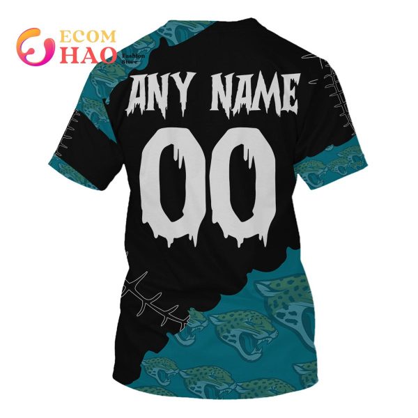 NFL Jacksonville Jaguars Custom Your Name & Number Halloween Style 3D Hoodie