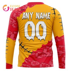 NFL Kansas City Chiefs Custom Your Name & Number Halloween Style 3D Hoodie