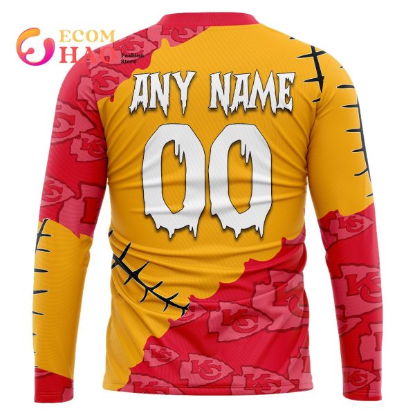 NFL Kansas City Chiefs Custom Your Name & Number Halloween Style 3D Hoodie