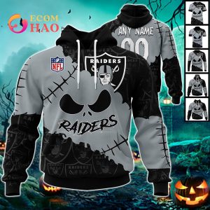 NFL Las Vegas Raiders Custom Your Name & Number Halloween Style 3D Hoodie