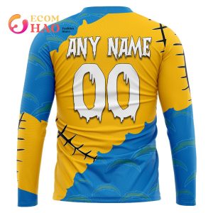 NFL Los Angeles Chargers Custom Your Name & Number Halloween Style 3D Hoodie