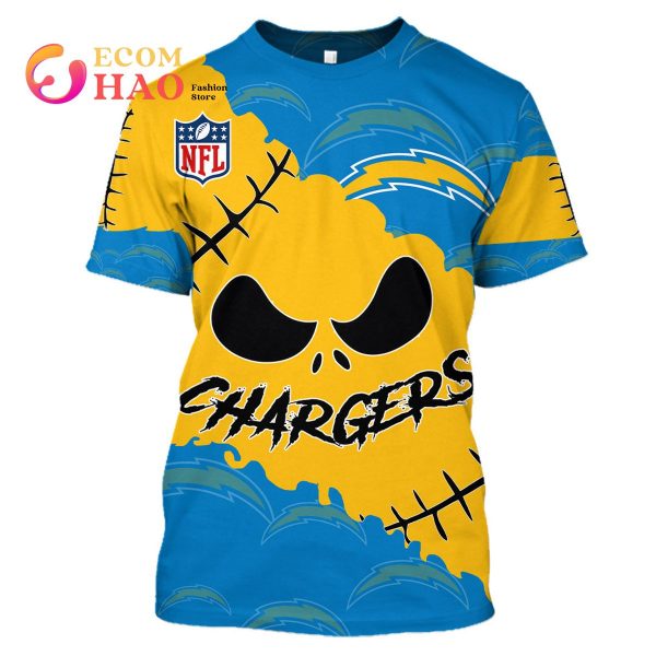 NFL Los Angeles Chargers Custom Your Name & Number Halloween Style 3D Hoodie