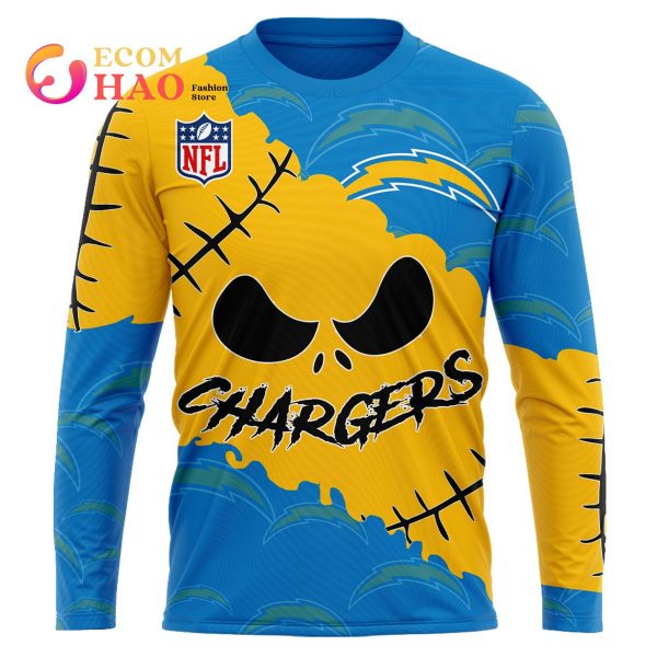 NFL Los Angeles Chargers Custom Your Name & Number Halloween Style 3D Hoodie