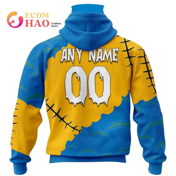 NFL Los Angeles Chargers Custom Your Name & Number Halloween Style 3D Hoodie