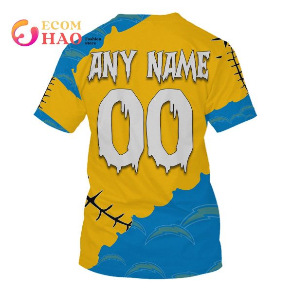 NFL Los Angeles Chargers Custom Your Name & Number Halloween Style 3D Hoodie