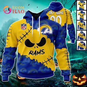NFL Los Angeles Rams Custom Your Name & Number Halloween Style 3D Hoodie