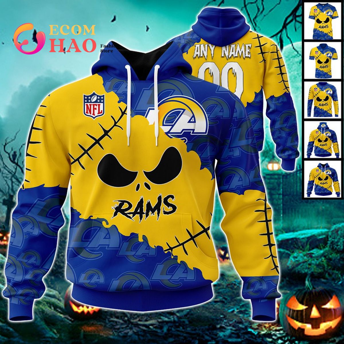 Iron Maiden Los Angeles Rams Sweatshirt For Halloween in 2023