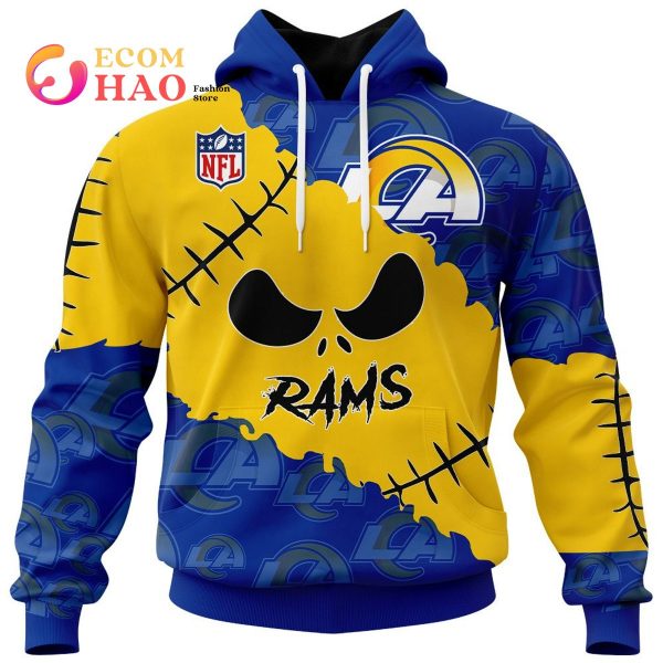 Los Angeles Rams NFL Custom Name And Number Skull Halloween Gift For Fan 3D  Hoodie