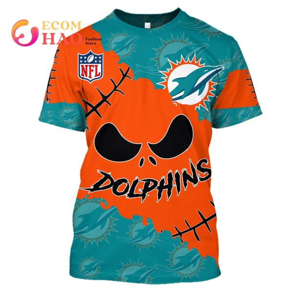 Miami Dolphins NFL Baseball Jersey Shirt Skull Custom Number And Name For  Fans Gift Halloween - Freedomdesign