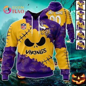 NFL Minnesota Vikings Custom Your Name & Number Halloween Style 3D Hoodie
