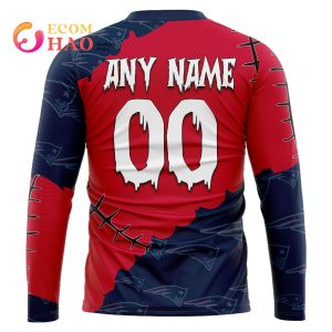 NFL New England Patriots Custom Your Name & Number Halloween Style 3D Hoodie