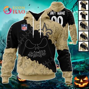 NFL New Orleans Saints Custom Your Name & Number Halloween Style 3D Hoodie