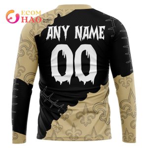 NFL New Orleans Saints Custom Your Name & Number Halloween Style 3D Hoodie
