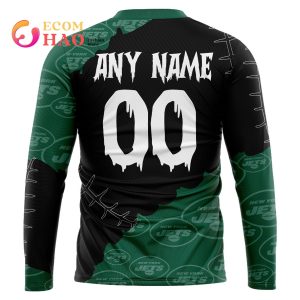 NFL New York Jets Custom Your Name & Number Halloween Style 3D Hoodie