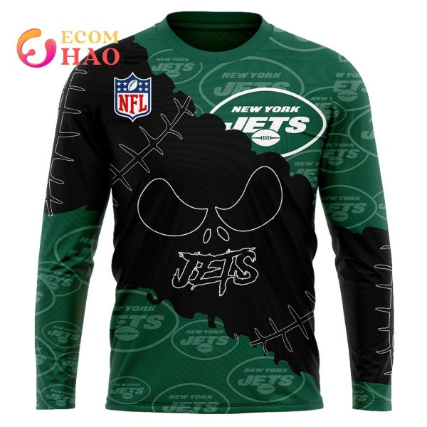 NFL New York Jets Custom Your Name & Number Halloween Style 3D Hoodie