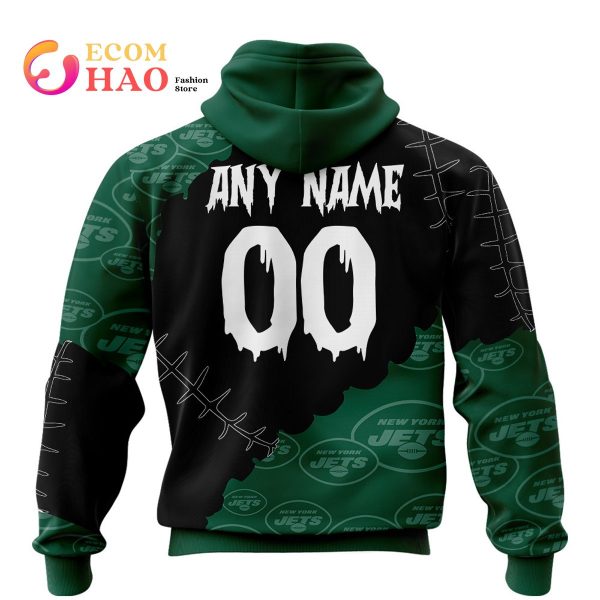 NFL New York Jets Custom Your Name & Number Halloween Style 3D Hoodie