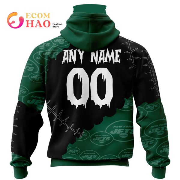 NFL New York Jets Custom Your Name & Number Halloween Style 3D Hoodie