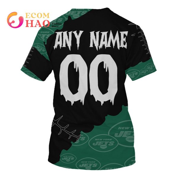NFL New York Jets Custom Your Name & Number Halloween Style 3D Hoodie