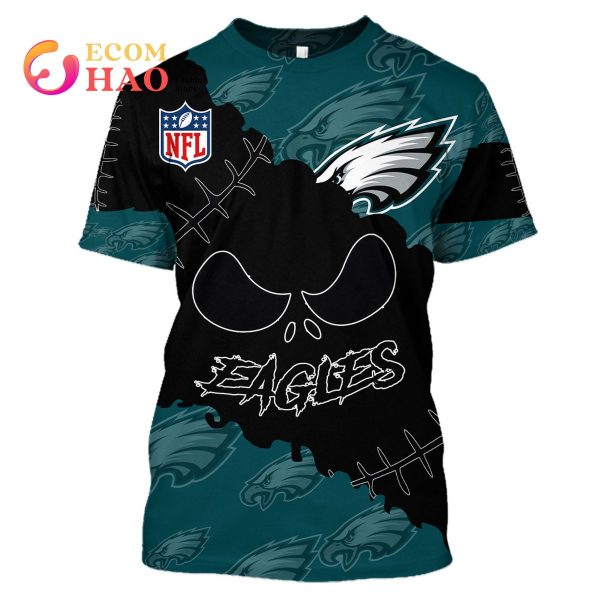NFL Philadelphia Eagles Custom Your Name & Number Halloween Style 3D Hoodie