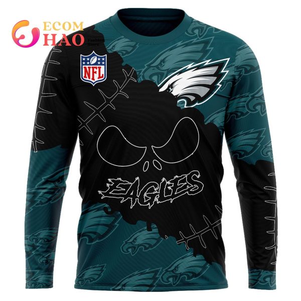 NFL Philadelphia Eagles Custom Your Name & Number Halloween Style 3D Hoodie