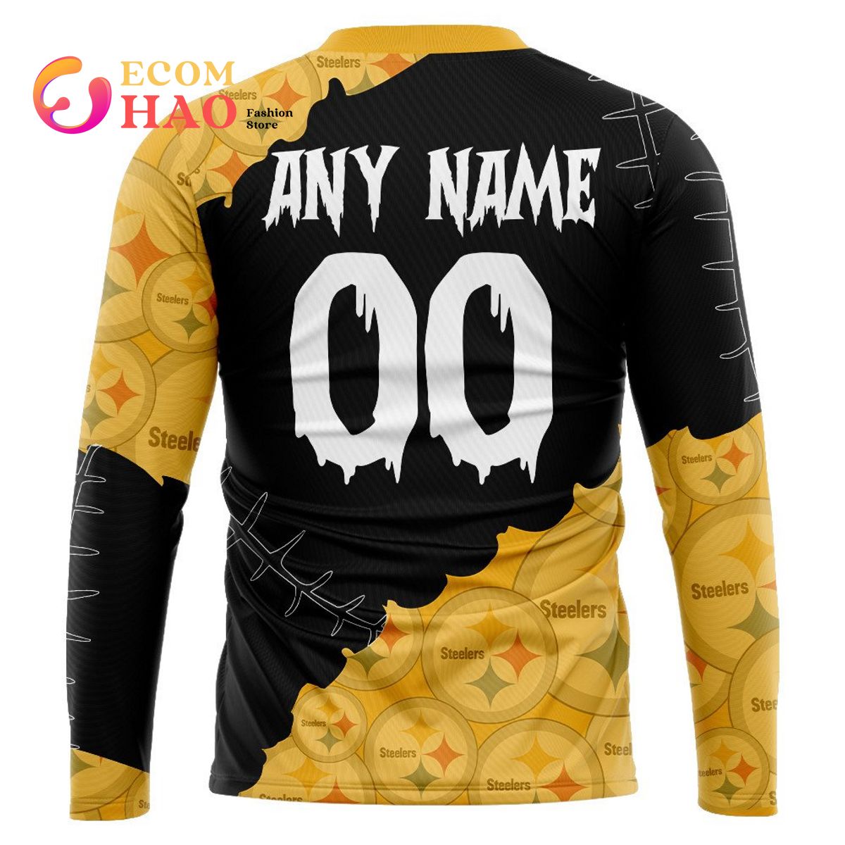 NFL Pittsburgh Steelers Custom Your Name & Number Halloween Style 3D Hoodie