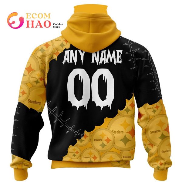 NFL Pittsburgh Steelers Custom Your Name & Number Halloween Style 3D Hoodie